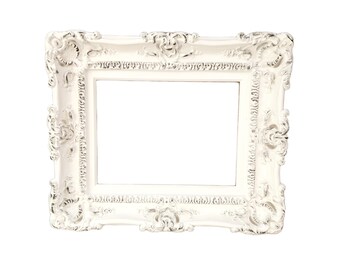 Handmade Shabby Chic Picture Frame: Ornate Baroque White 12x16