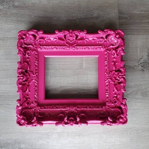 Handmade Pink Baroque Picture Frame: Ornate Wall Art (8.5x11)