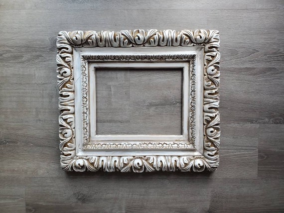 Distressed Picture Frame, Ornate Wall Baroque Frames for Canvas, Print,  Photography, Frames in Different Sizes, Cottage Chic Style, Shabby 