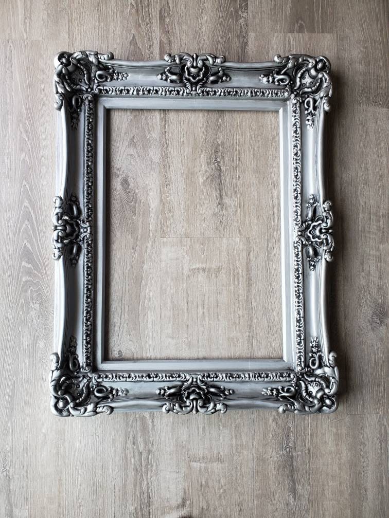 【プップ さま】vintage picture ❀ フレミッシュ織り フレーム 20x24 Vintage Frame, Distressed Silver Picture Frame, Ornate