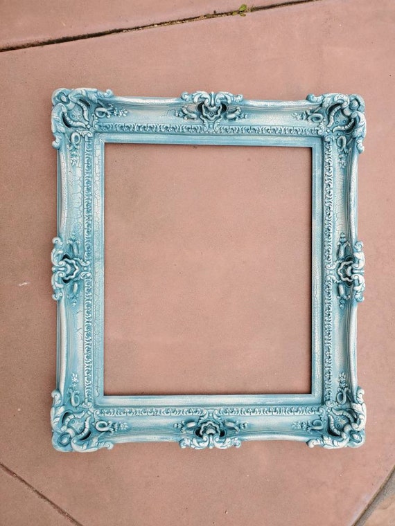 20x24 Vintage Teal Crackled Baroque Picture Frame - Etsy