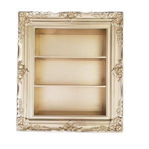 Ornate Gold Wall Display Shelf: Essential Oil, Spice & Nail Polish Rack image 1