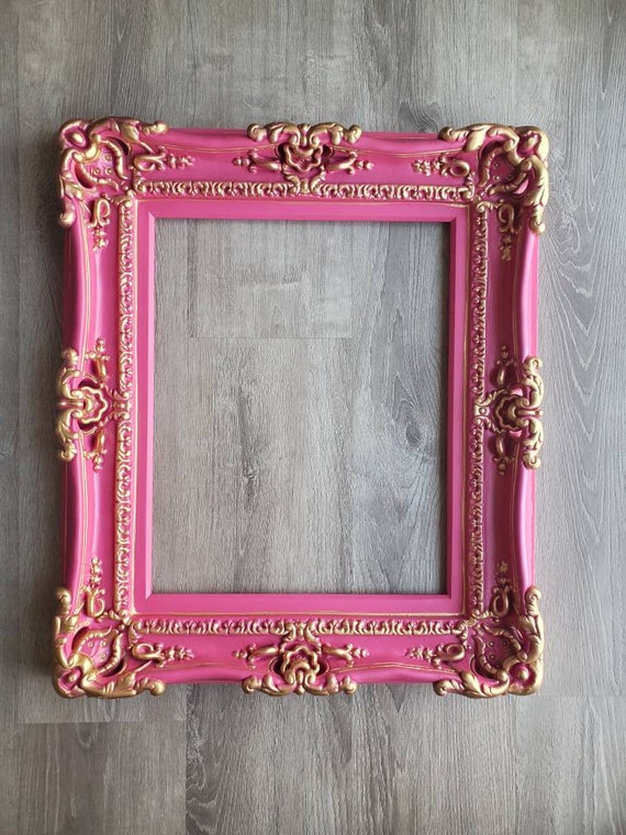 8x10 Raspberry Red Picture Frame, Baroque Ornate Art Wall Frame, Gift ideas