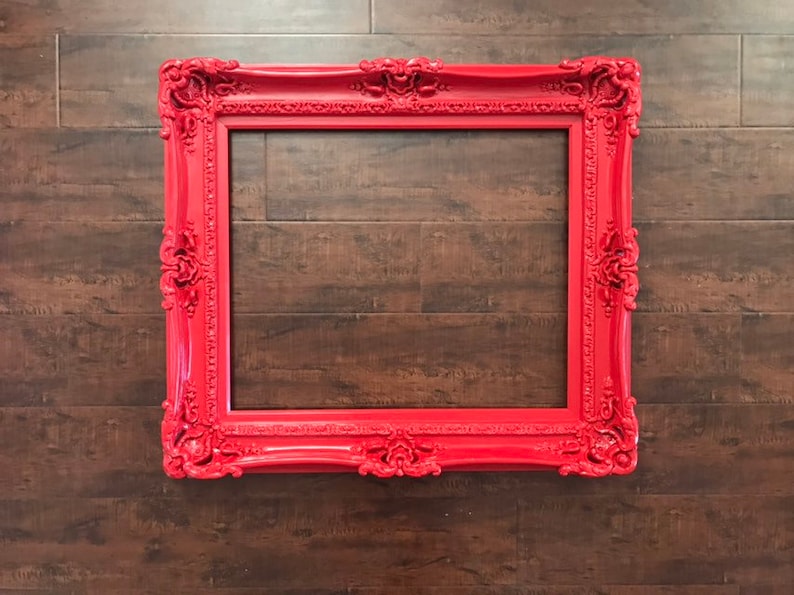 20x24 Red Frame Baroque Mirror Chic For Canvas Or Art Paint Large Pictures Frames