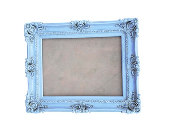 Marco de fotos mediterráneo azul pálido de 16 x 20 pulgadas: decoración ornamentada con un toque shabby chic