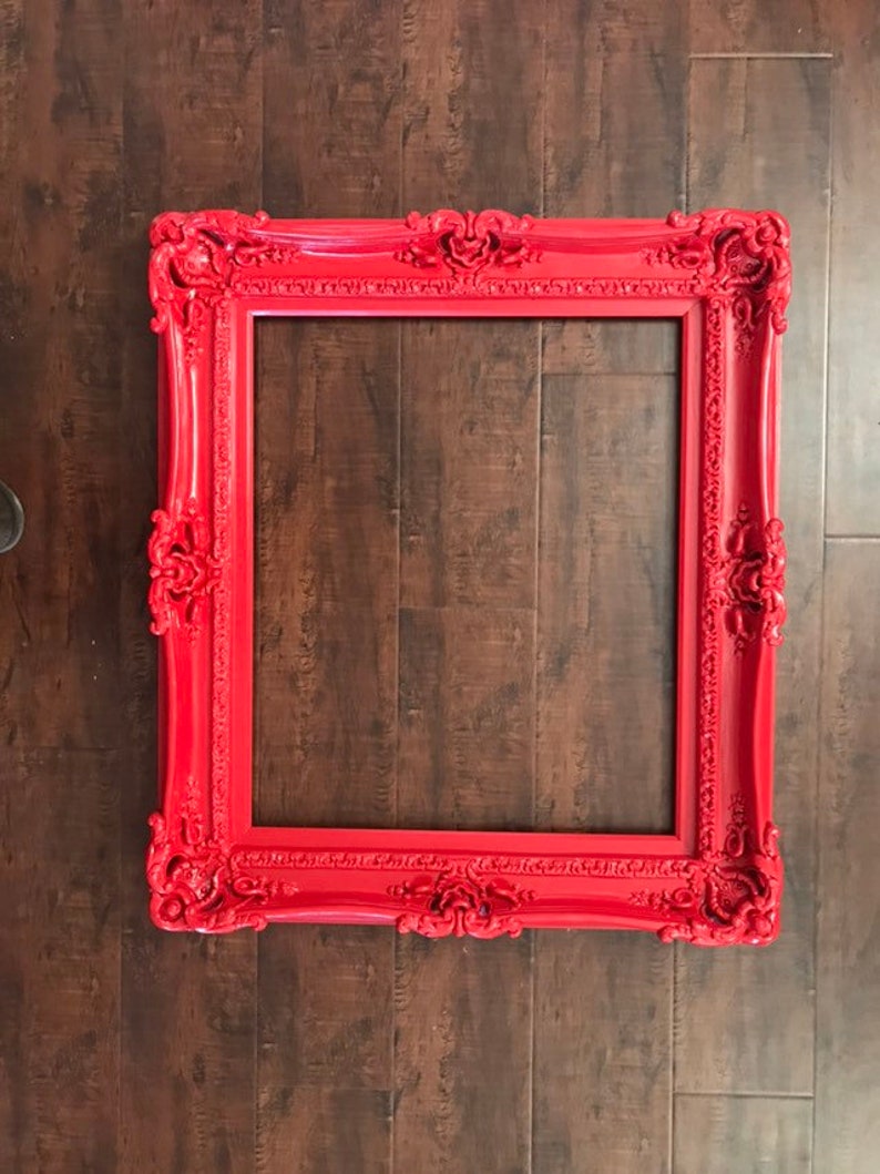 20x24 Red Frame Baroque Mirror Chic For Image 0 1