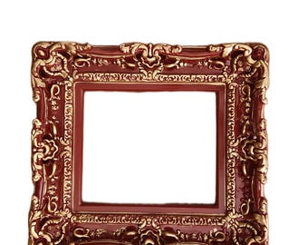 12x16 Red and Gold Ornate Picture Frame: Baroque French Chic Wall Decor