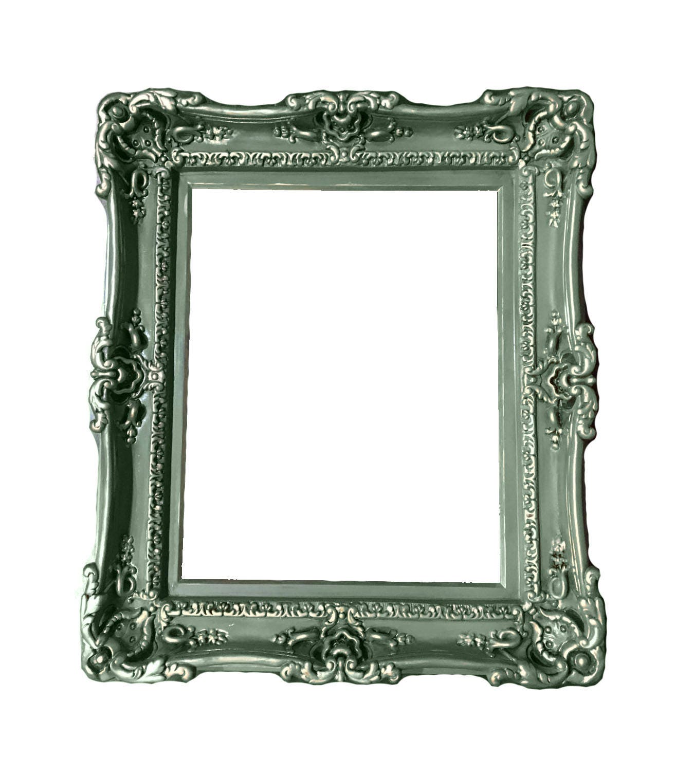 16x20 Vintage Picture Frame, Fancy Baroque Green Frame 16x20 Vintage Picture Frame, Fancy Baroque Green Frame