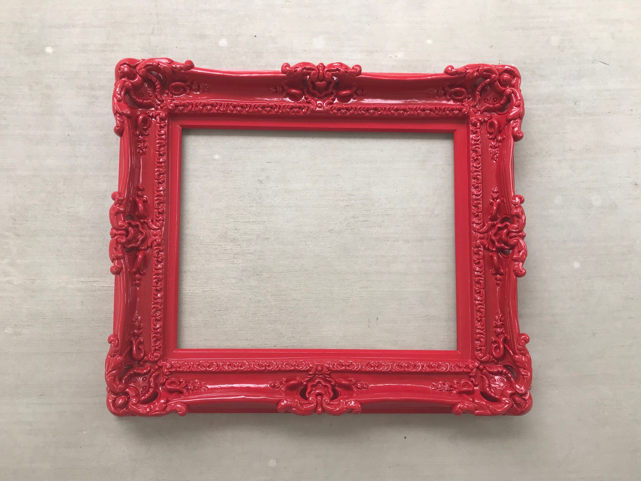 Red Baroque Photo Frame 16x20: Ornate Wall Art - Etsy