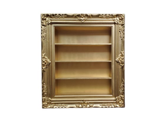 Ornate Gold Wall Frame Shelf: Shabby Chic Hanging Display (20x24)