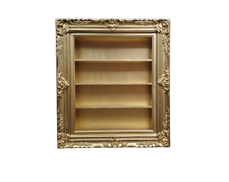 Ornate Gold Wall Frame Shelf: Shabby Chic Hanging Display (20x24) image 1