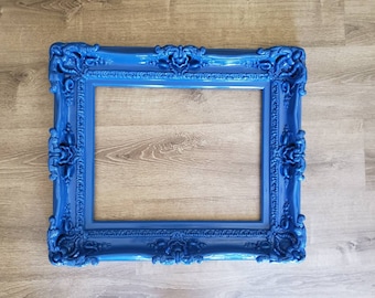 20x24 Blue Picture Frame, Ornate Wall Baroque Frame, Photograph Frame, Art Frame, Painting, Artwork, Home Décor Ideas, Colorful Accents