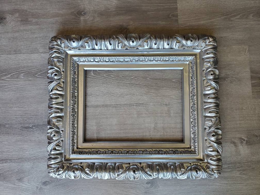 11x14 Silver Frame, Modern Picture Frame, Ornate Wall Baroque Photo ...