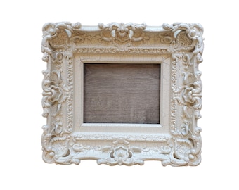 8x10 Ornate Baroque Photo Frame: Cracked Cottage Chic Wedding Decor