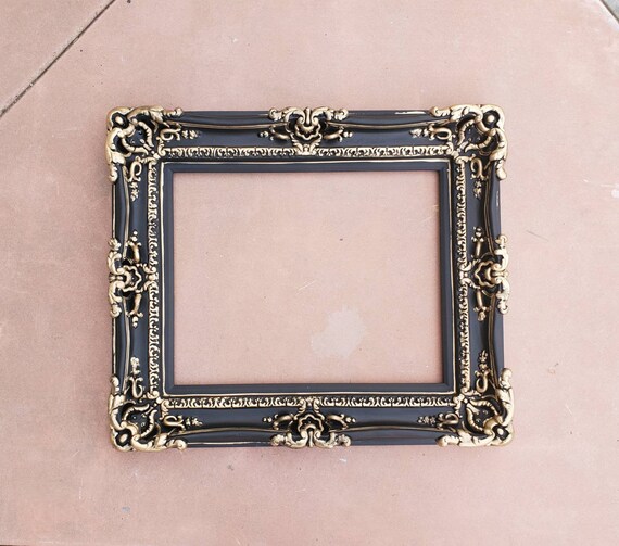 16x20 Matte Black Picture Frame, Baroque Wall Ornate Frames Artwork, Canvas