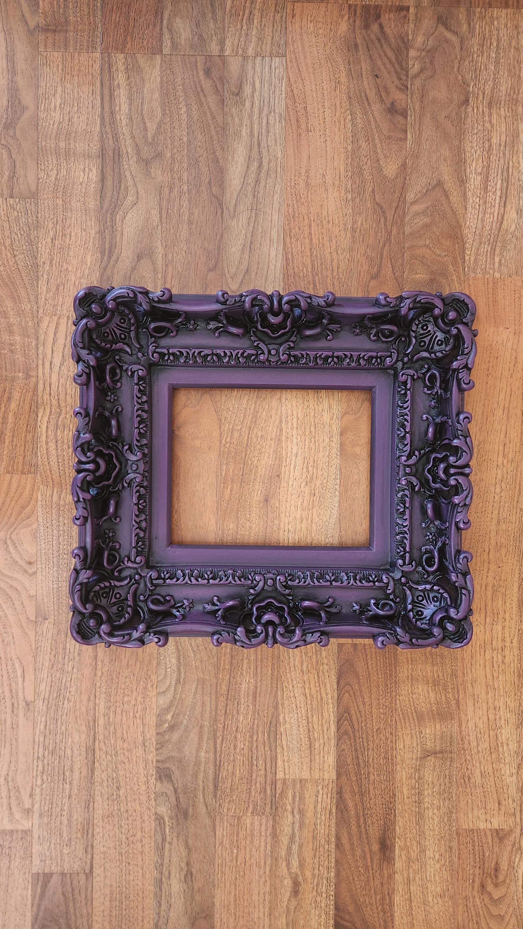 8x10 Vintage Purple Baroque Picture Frame: Handmade Colonial Wall