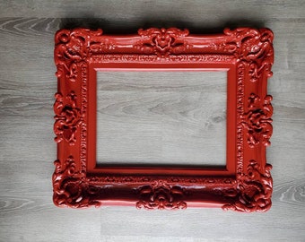 12x16 Dark Red Ornate Picture Frame, Wall Baroque French Chic Frames, Artwork, Paint, Colorful Room, Bright Ideas for Home, Modern Frame