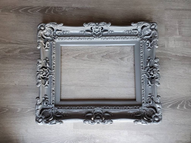 12x16 Shabby Chic Gray Frames Baroque Frame for Canvas Large Etsy