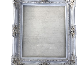 20x24 Handmade Distressed Grey Picture Frame: Baroque Ornate Photo Frame