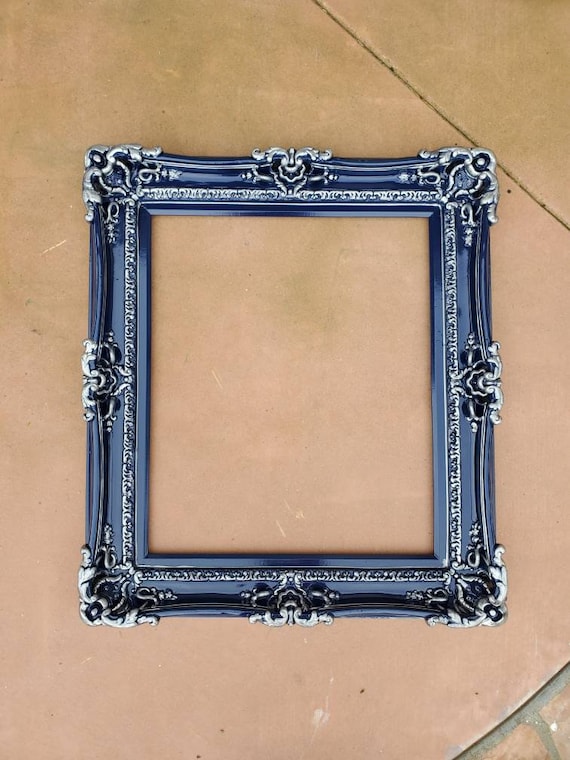 20x24 Navy Blue Baroque Picture Frame Fancy Frame Colonial Frame Art Paint Ornate Wedding Frame Classic Frame French Frame Classic Etsy UK