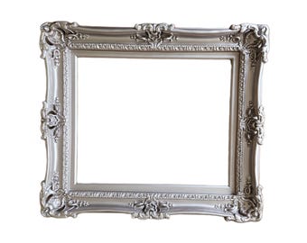 Handmade Silver Baroque Picture Frame: Ornate Wall Art, 16x20
