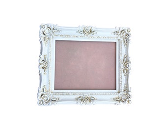 12x16 White Ornate Picture Frame: French Country Cottage Decor