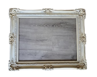 16x20 Distressed Champagne Picture Frame: Handmade Baroque Ornate Wedding Frame