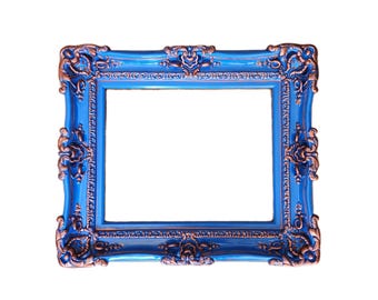Handmade Bright Blue Baroque Picture Frame: Ornate Wall Decor (16x20)