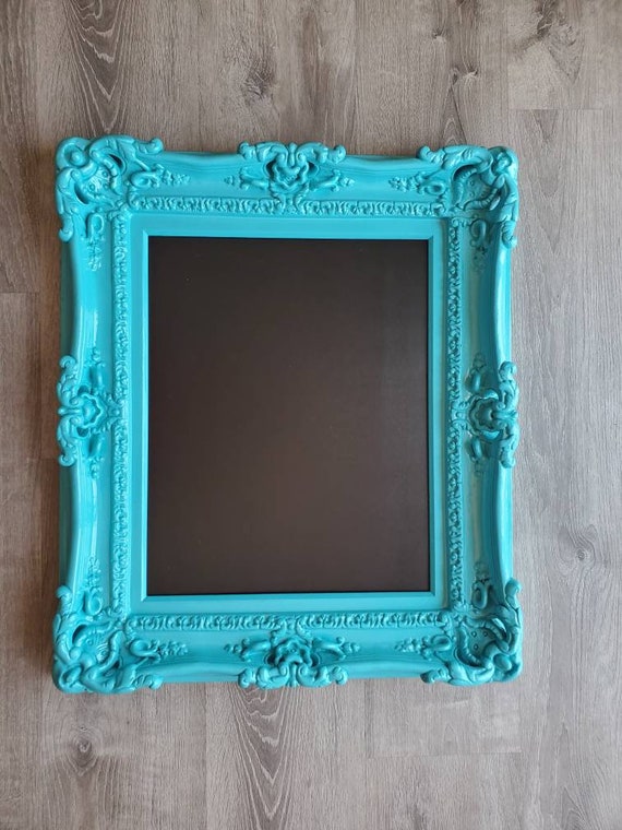 16x20 Ornate Baroque Turquoise Photo Frame, Artwork Canvas, Art