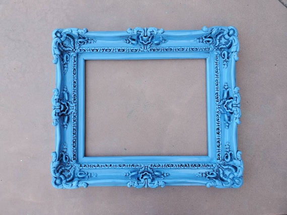 16x20 Blue Ornate Picture Frames, Frame for Canvas, Art Print