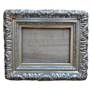 Silver Ornate Baroque Frame: Handmade Wall Decor (12x16)
