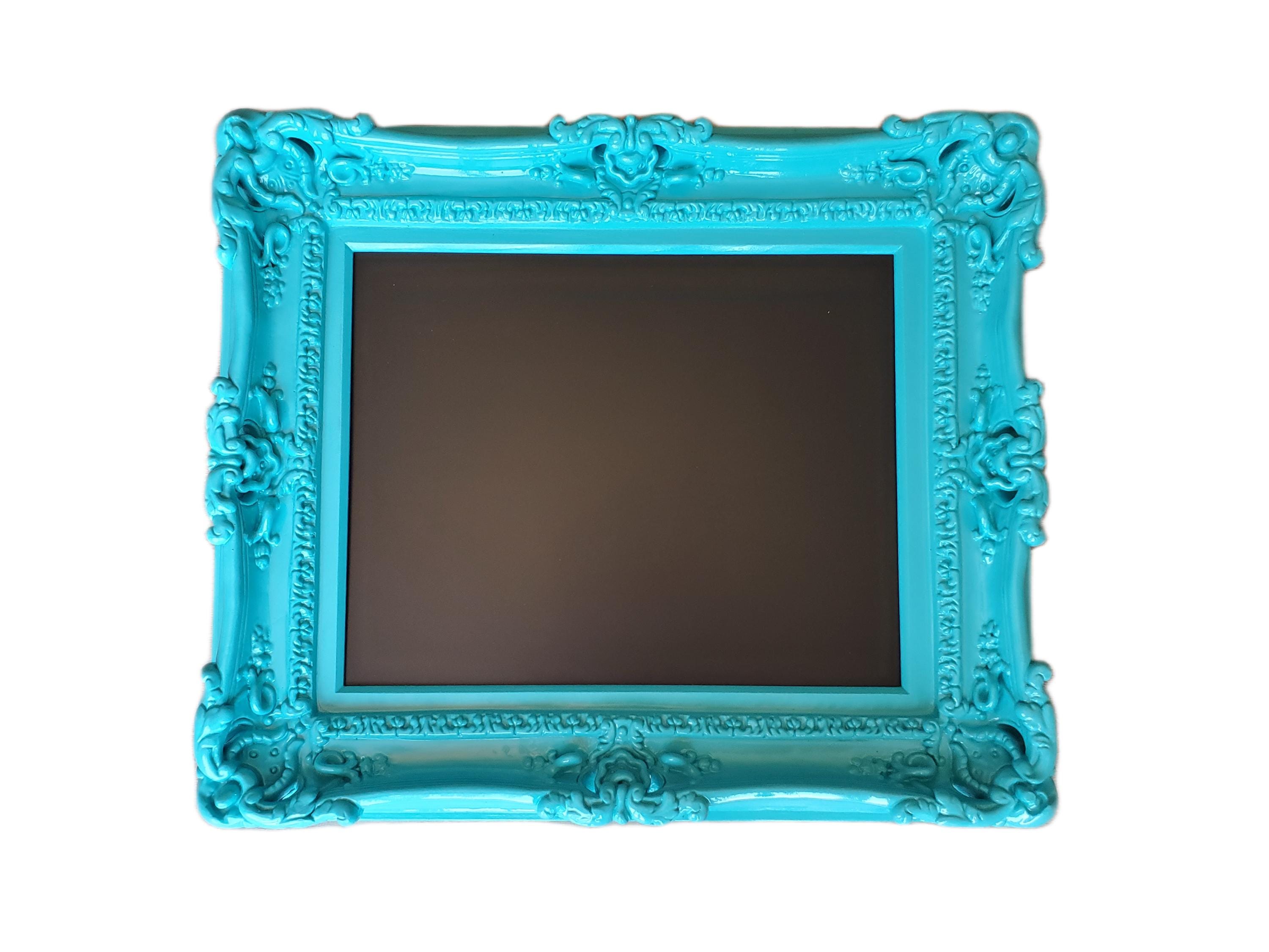16x20 Turquoise Ornate Baroque Frame: Handmade Colonial Art Frame