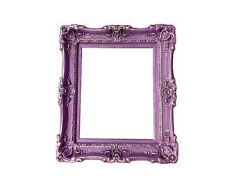 Marco de fotos vintage morado de 20 x 24 pulgadas: marco de fotos barroco de estilo rústico y chic hecho a mano