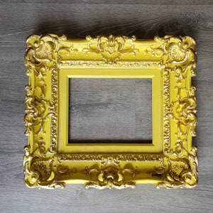8x10 Baby Yellow Frame, Baroque Picture Frame, Art Wall Frames, Cottage Chic Photo Frame, Kid&#39;s Gifts, Playful Art Ideas, Fancy Frame, Home