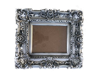8x10 Antique Silver Baroque Picture Frame: Ornate Wall Art