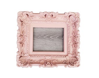 Marco de fotos barroco rosa claro de 8 x 10 pulgadas: decoración de pared ornamentada hecha a mano