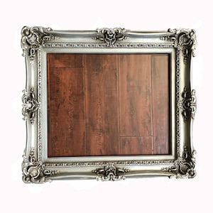 20x24 Vintage Distressed Picture Frame, Ornate Fancy Photo Frame, Artwork Print, French Baroque Old Silver Style, Fancy Frame, Original