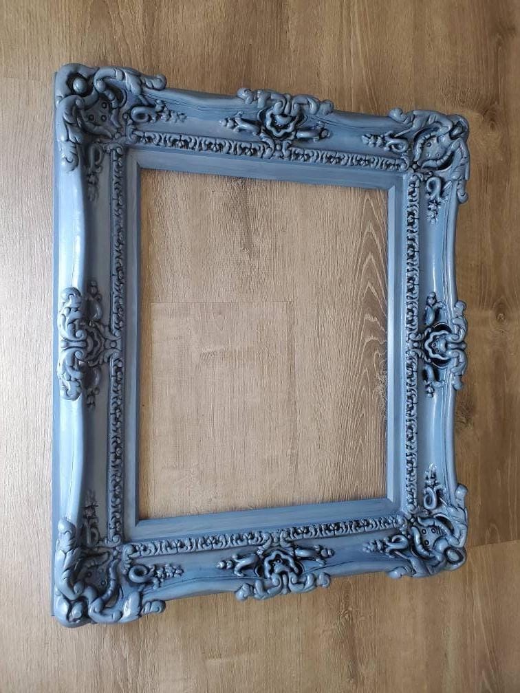 20x24 Ornate Baroque Photo Frame: Vintage Distressed Cornflower