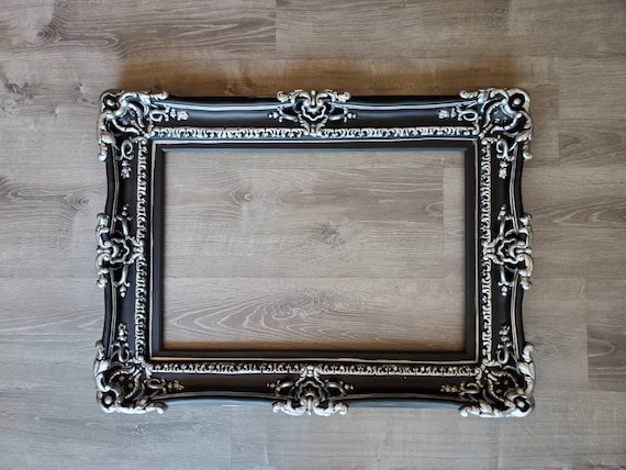 16x20 Black Picture Frame, Baroque Photo Frame, Decorative Ornate Wall  Mirror, Painting Ideas, Canvas Framed, Wedding Gift Photography 