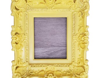 8.5x11 Yellow Baroque Picture Frame: Ornate Art Wall Photo Frame