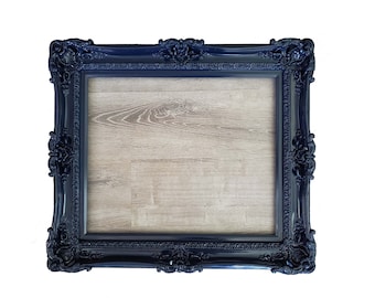 16x20 Midnight Blue Picture Frame: Handmade Baroque Ornate Wall Frame