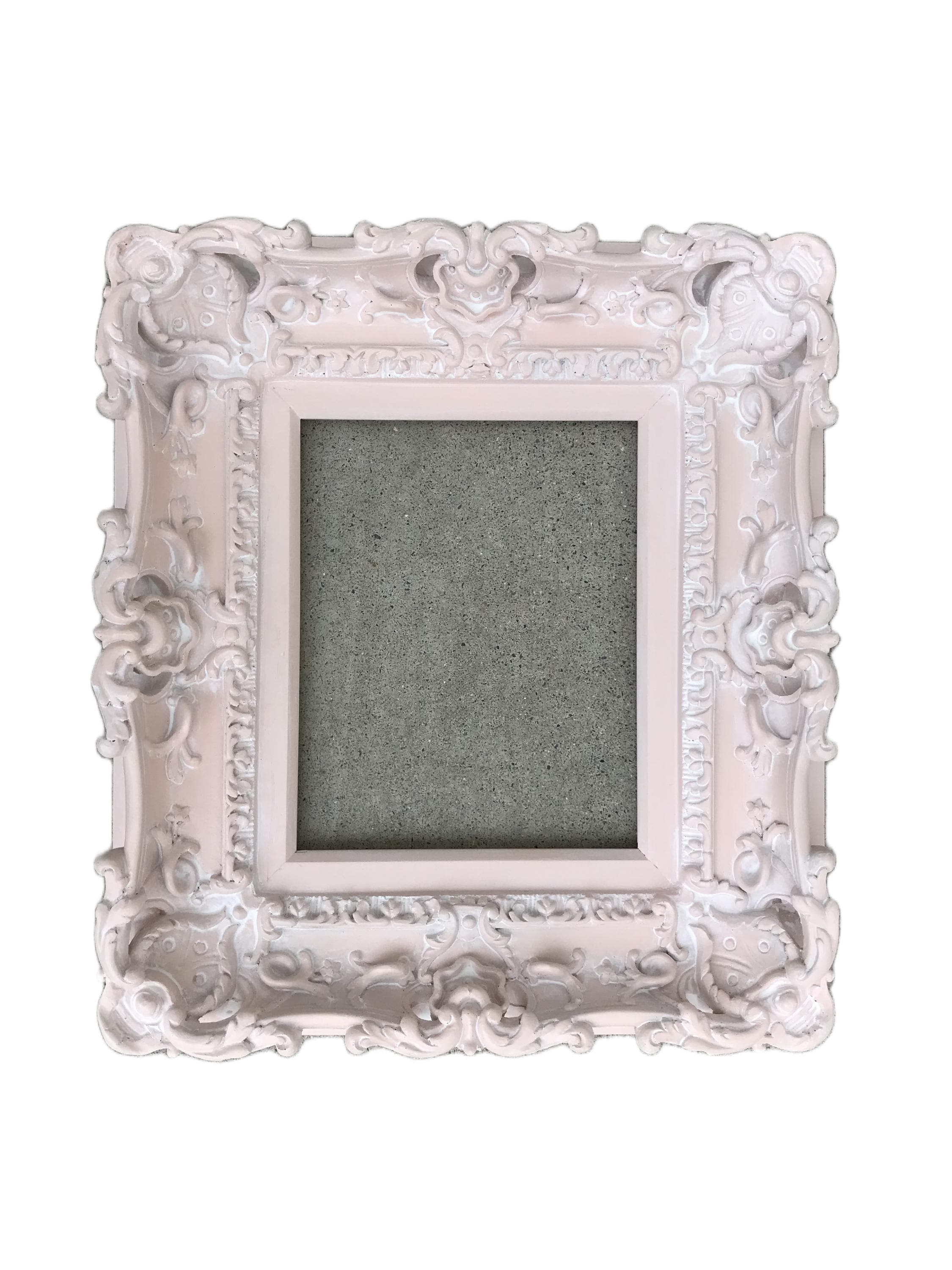 Ornate Baroque Picture Frame: Distressed Peach Finish, 8.5x11