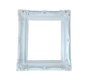 Handmade 20x24 White Baroque Picture Frame: Ornate Wall Decor