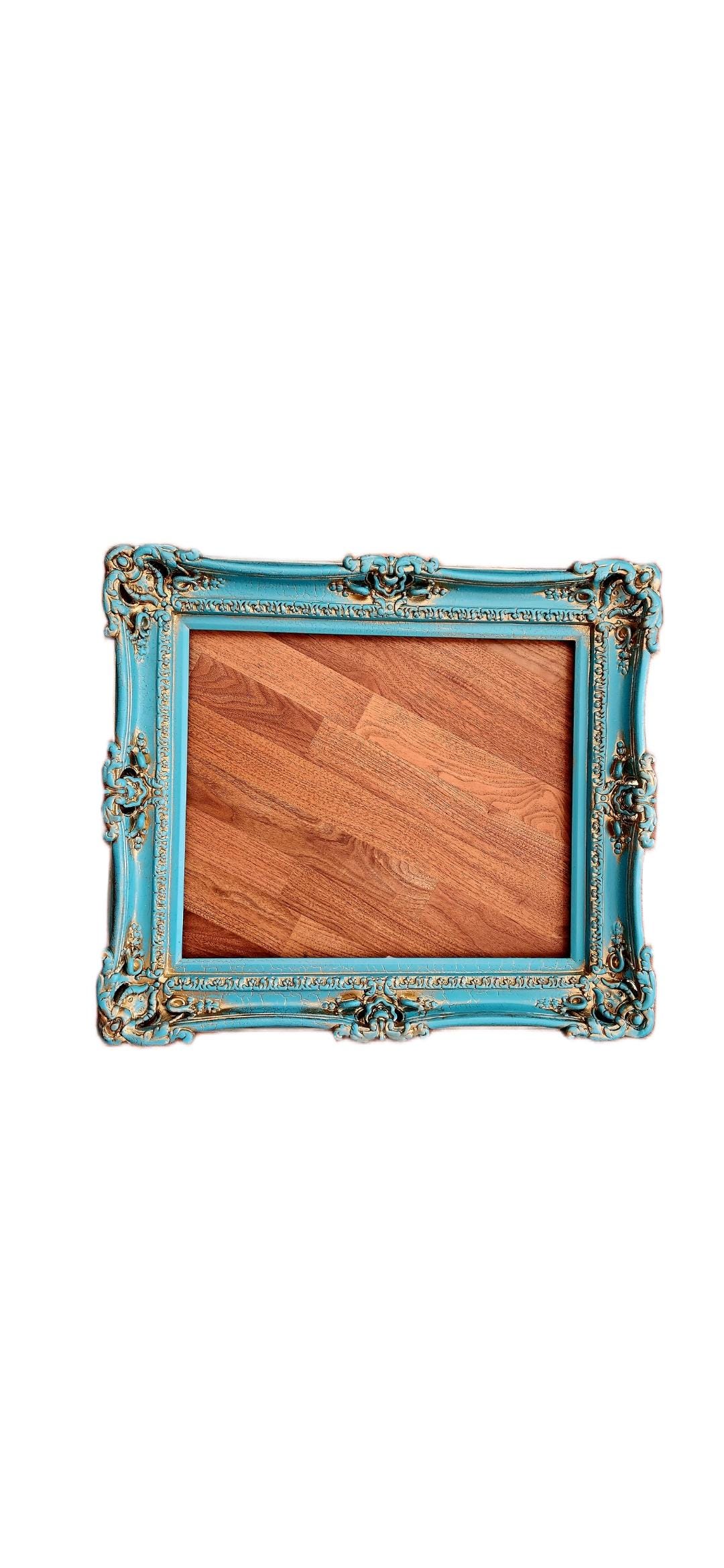 20x24 Turquoise Baroque Picture Frame: Shabby Chic Cracked  display picture 3