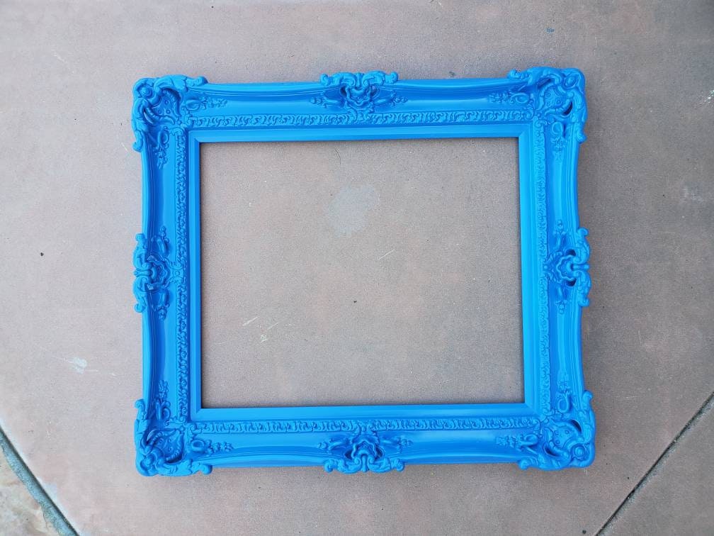 16x20 Blue Ornate Picture Frames, Frame for Canvas, Art Print