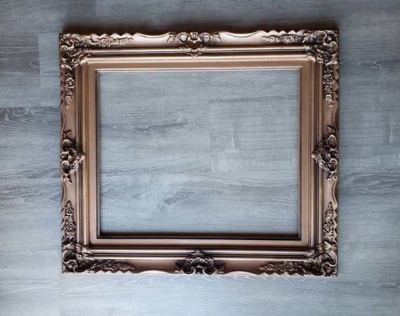 Vintage Gray Frames, Shabby Chic Ornate Frames for Canvas, Art, 16x20,  20x24