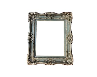 Handmade 20x24 Distressed Baroque Picture Frame: Antique Green with Gold