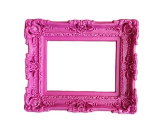Handmade Ornate Hot Pink Picture Frame: Baroque Style, 12x16
