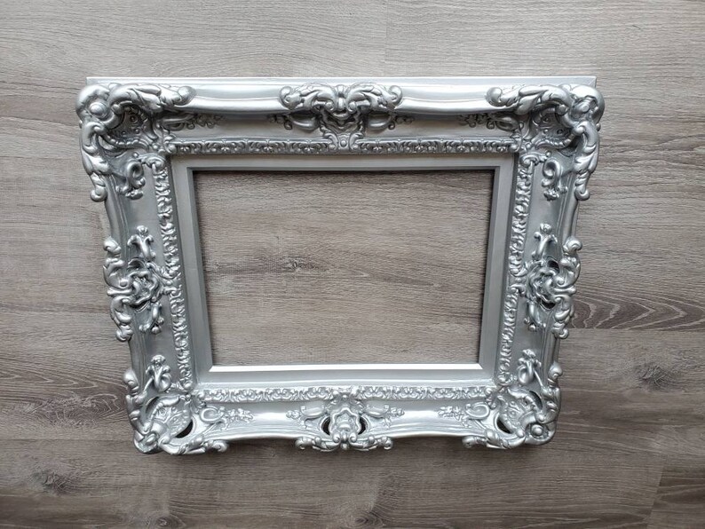 12x16 Matte Silver Picture Frame L Baroque Ornate Wall Frame Etsy