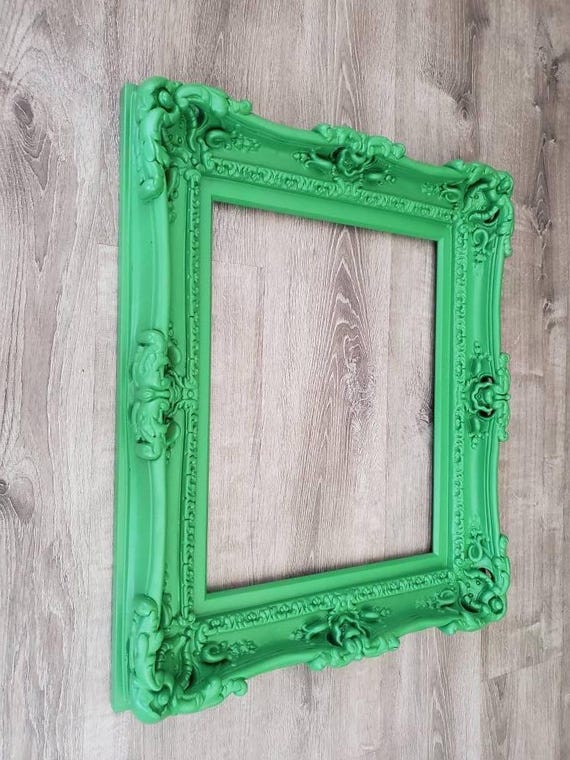 20x24 Green Picture Frame, Baroque Colorful Photo Fancy Art